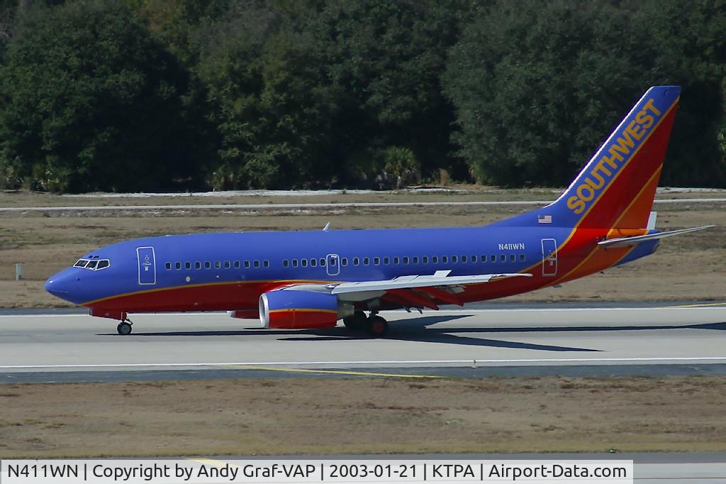 N411WN, 2001 Boeing 737-7H4 C/N 29821, Southwest 737-700
