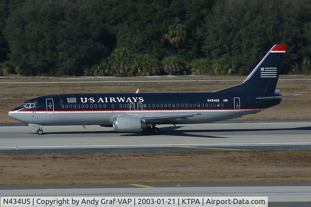 N434US, 1990 Boeing 737-4B7 C/N 24556, US Airways 737-400