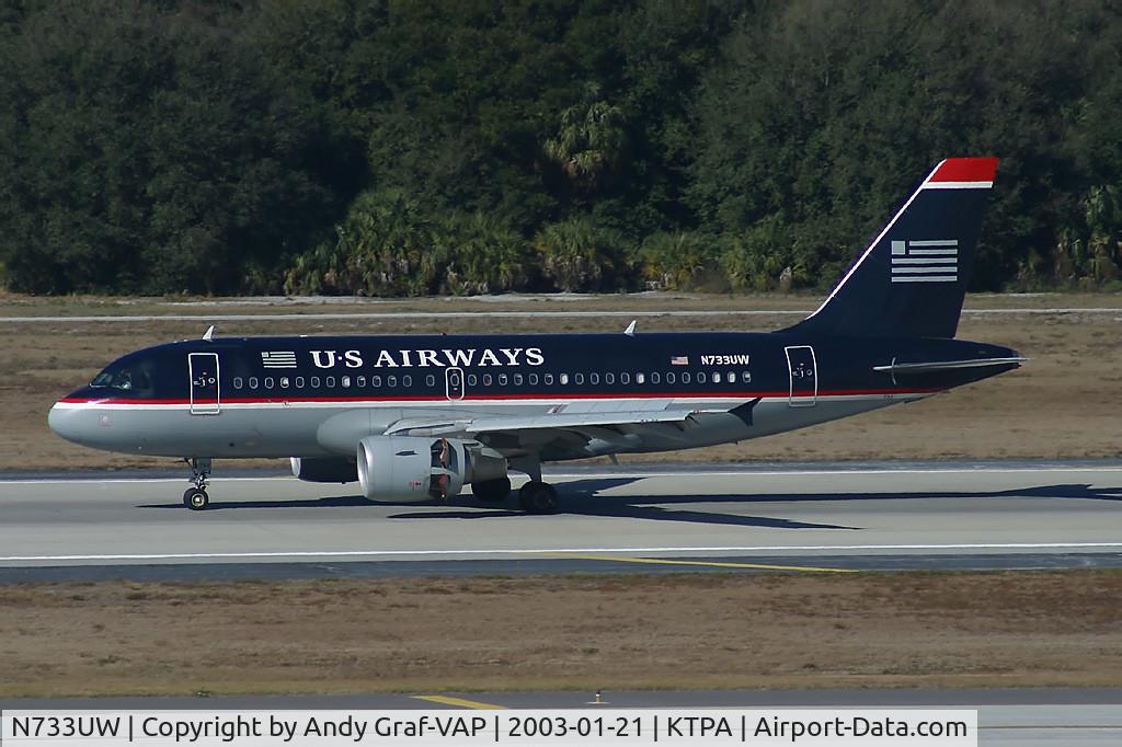 N733UW, 2000 Airbus A319-112 C/N 1205, US Airways A319