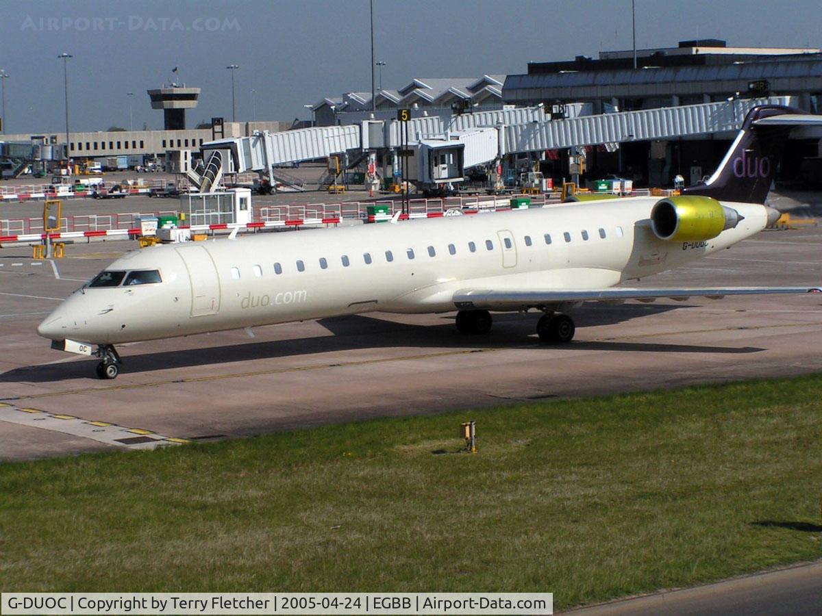 G-DUOC, 2001 Canadair CRJ-701ER (CL-600-2C10) Regional Jet C/N 10039, CLRJ of Duo Airways taken just a couple of weeks before they ceased operations in May 2004 - subsequently re-registered TC-OGN and now D-ACSC with Eurowings