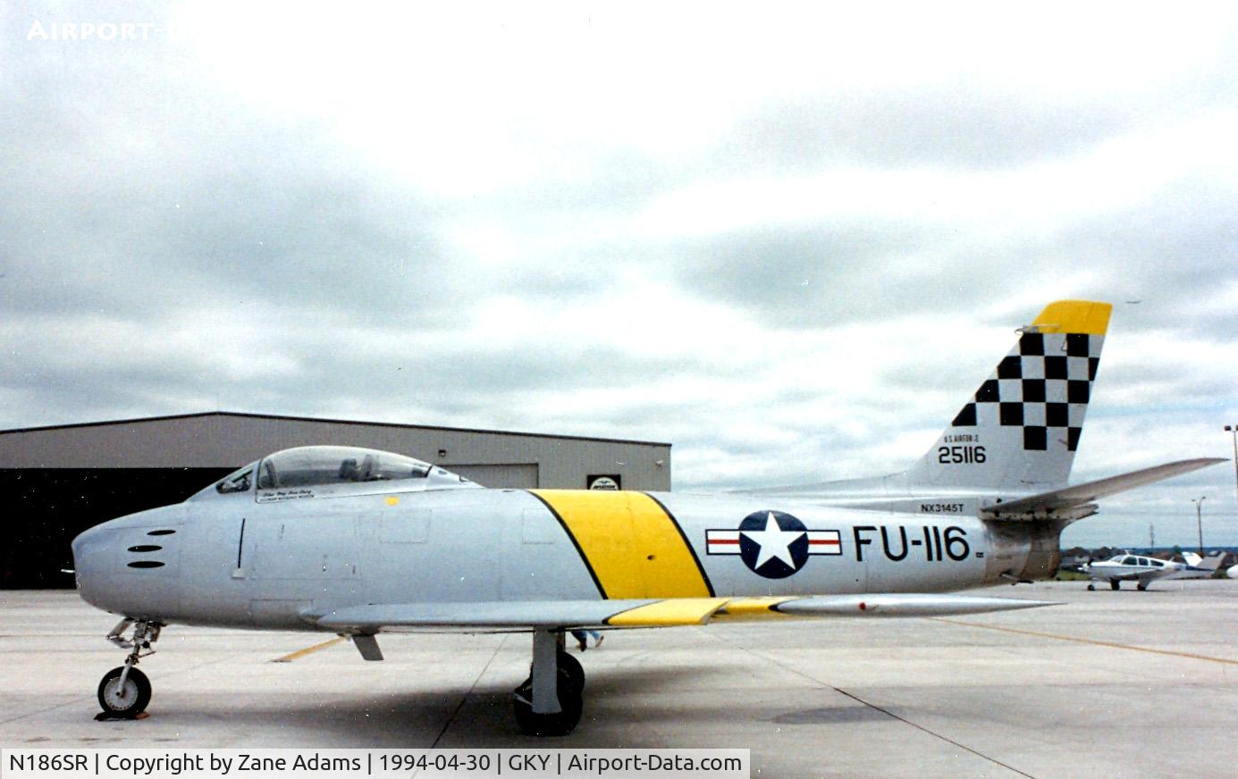 N186SR, 1952 North American F-86F Sabre C/N 191-812, Registered as N3145T (Coleman Air Museum) At Arlington, TX