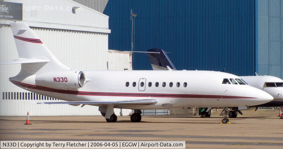 N33D, 2005 Dassault Falcon 2000 C/N 224, Falcon 2000 on the 'Allied' stand at Luton in 2006