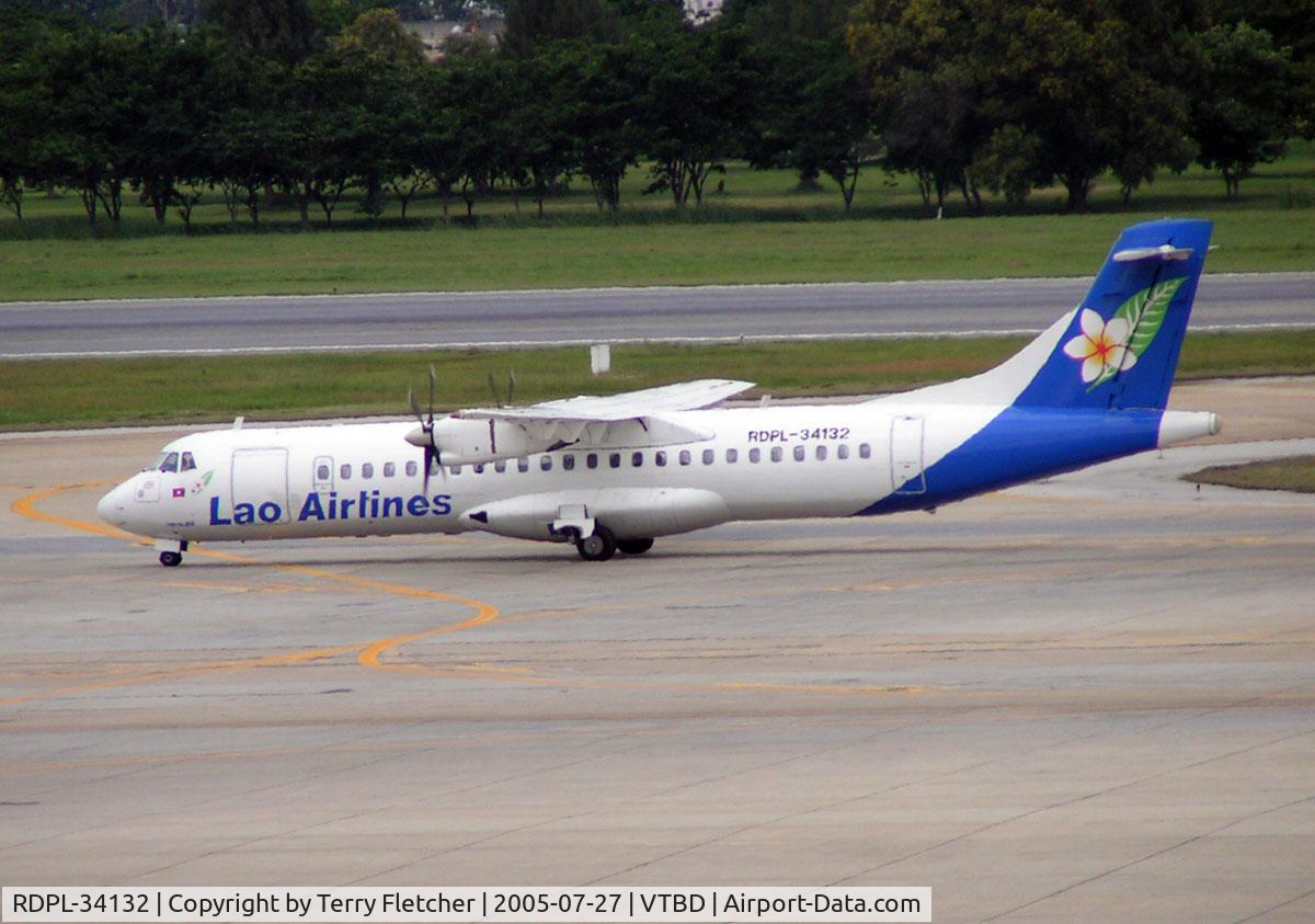 RDPL-34132, 1993 ATR 72-202 C/N 396, An exotic registration on a colouful aircraft in Lao airlines livery at Bangkok in 2005