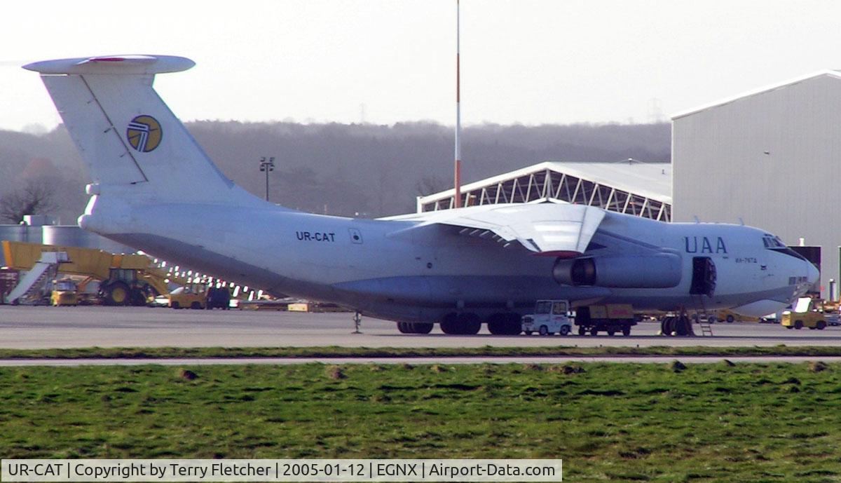 UR-CAT, Ilyushin Il-76TD C/N 53464922, Ukraine Air Alliance's IL-76TD at East Midlands in Jan 2005 with a relief aid flight for Sri Lanka follwing the Tsunami