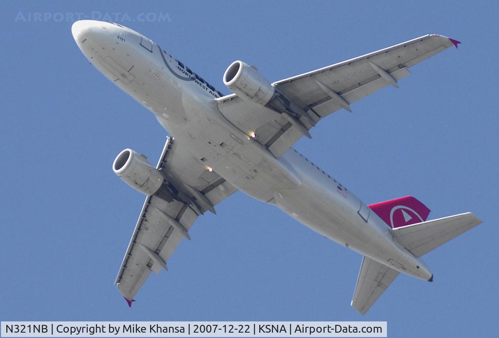 N321NB, 2001 Airbus A319-114 C/N 1414, NWA lifting off on a gorgeous day.