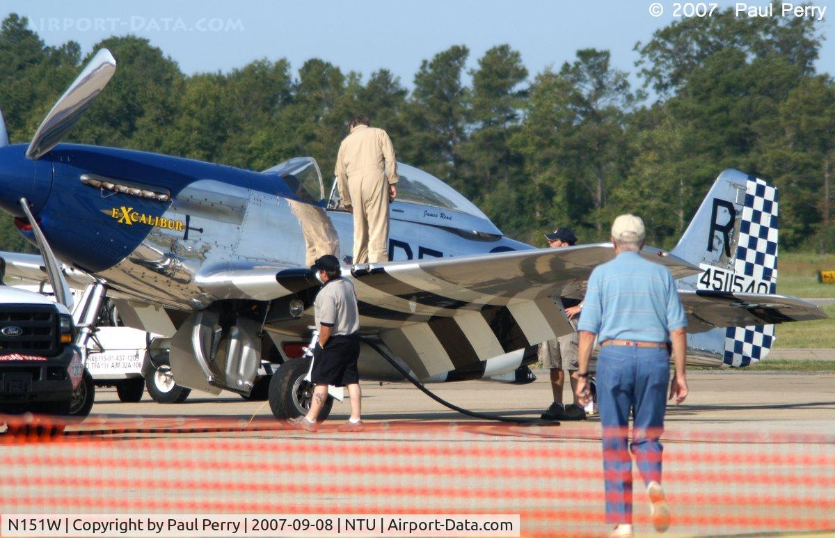 N151W, 1945 North American F-51D Mustang C/N 124-48293, Pre-flighting Excalibur