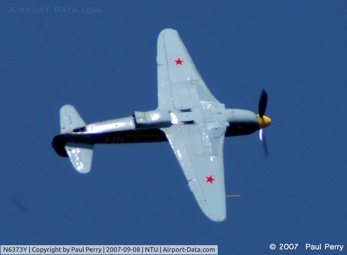 N6373Y, 1997 Yakovlev Yak-9U-M C/N 0470404, Solo demo, rolling right along