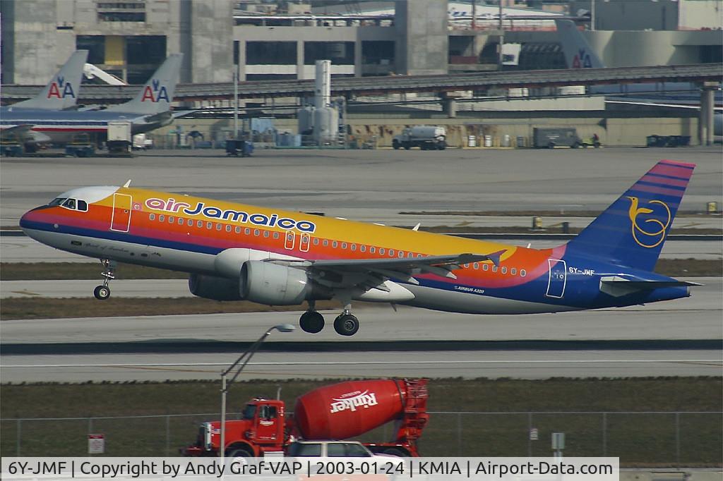 6Y-JMF, 2000 Airbus A320-214 C/N 1213, Air Jamaica A320