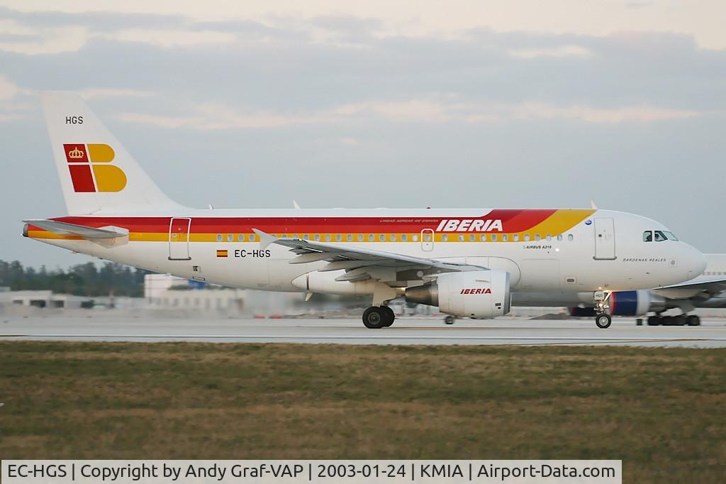 EC-HGS, 2000 Airbus A319-111 C/N 1180, Iberia A319
