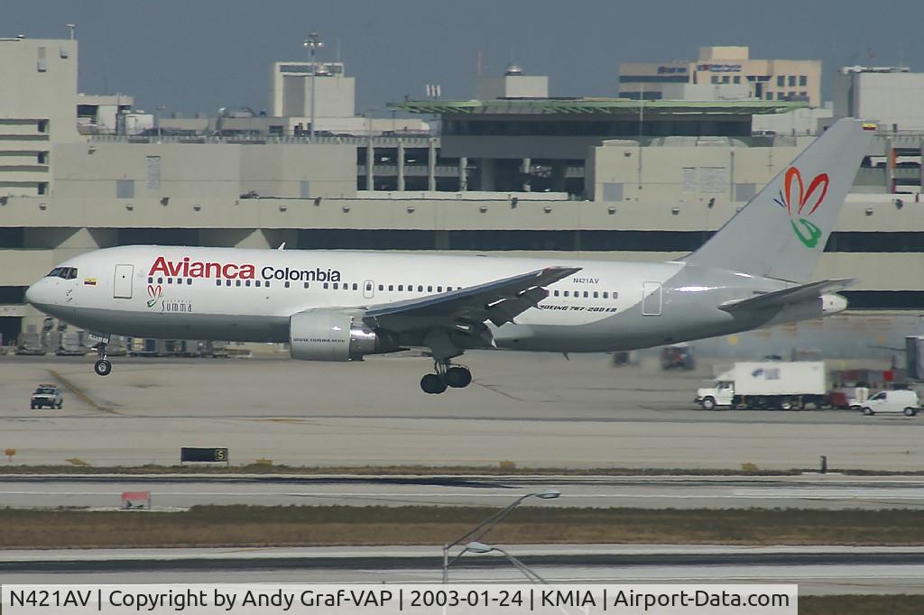 N421AV, 1999 Boeing 767-200/ER C/N 25421, AVIANCA 767-200
