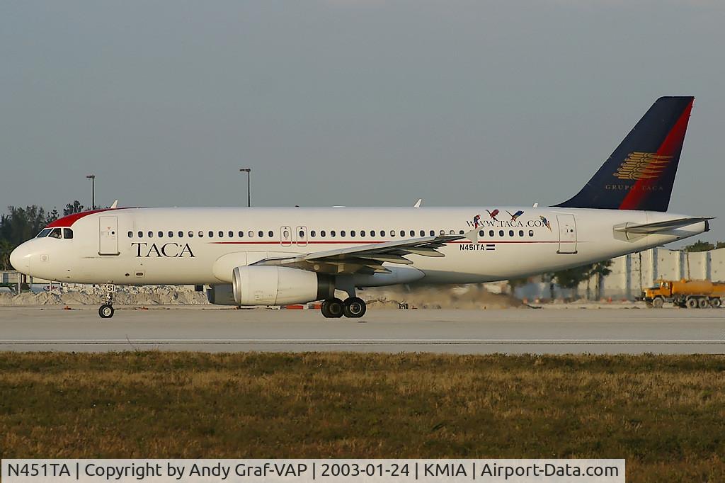 N451TA, 1997 Airbus A320-233 C/N 733, TACA A320