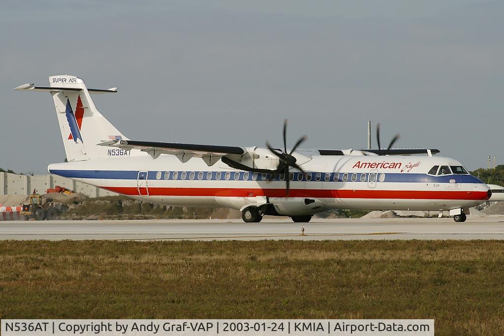 N536AT, 1997 ATR 72-212A C/N 536, American Eagle ATR72
