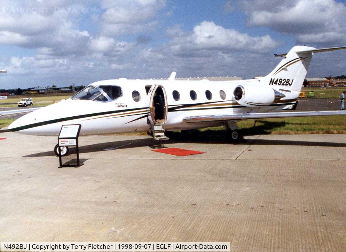 N492BJ, Beech 400 Beechjet C/N RK-192, Photographed during Farnborough Air Show 1998 week