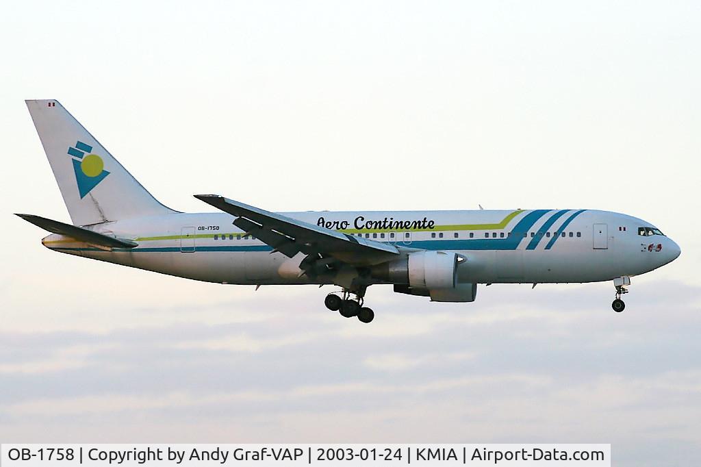 OB-1758, 1984 Boeing 767-205 C/N 23057, Aero Continente 767-200