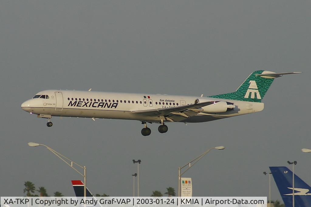 XA-TKP, 1990 Fokker 100 (F-28-0100) C/N 11266, Mexicana F100