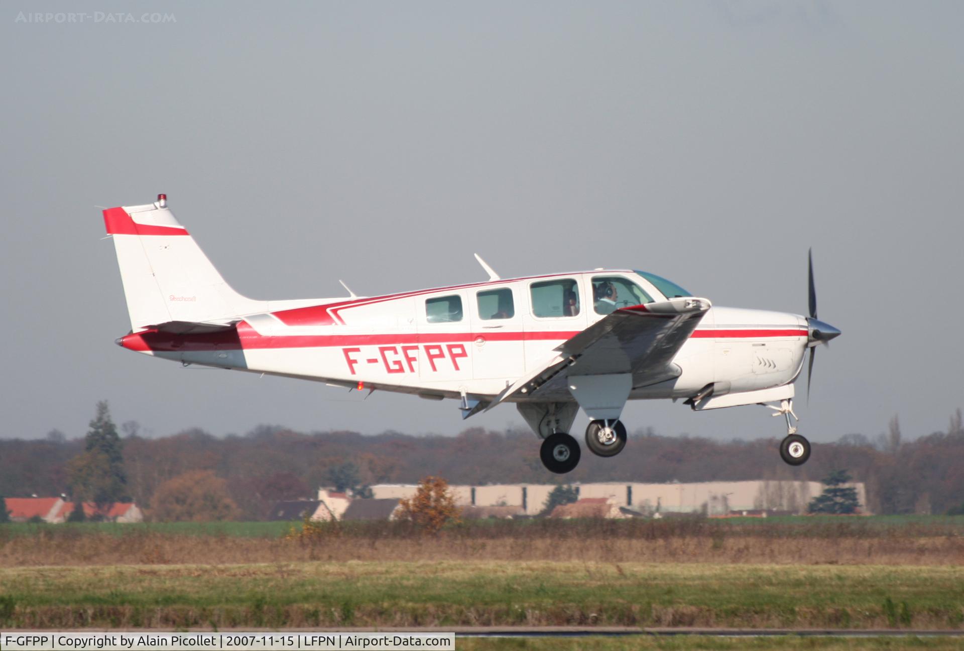 F-GFPP, 1979 Beech A36 Bonanza 36 C/N E-1454, landing