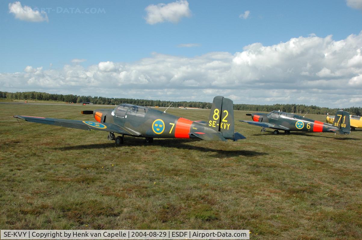 SE-KVY, 1960 Saab 91B Safir C/N 91-397, Safir SE-KVY at Kallinge airfield,  Safir SE-IGO c/n 91228 behind it.