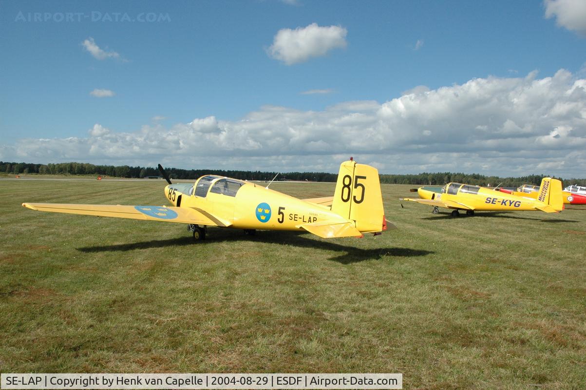 SE-LAP, 1960 Saab 91C Safir C/N 91-400, Safir SE-LAP at Kaliinge airfield, Safir SE-KYG c/n 91396 behind it.