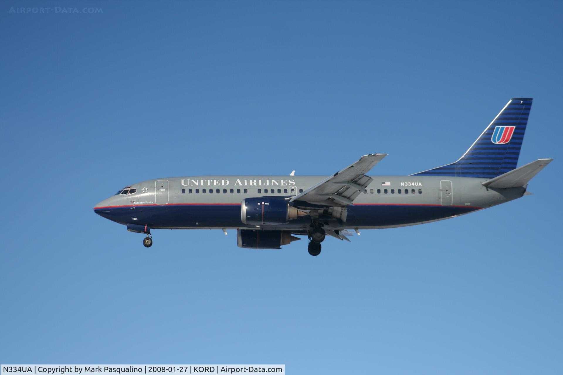 N334UA, 1988 Boeing 737-322 C/N 24229, Boeing 737-300