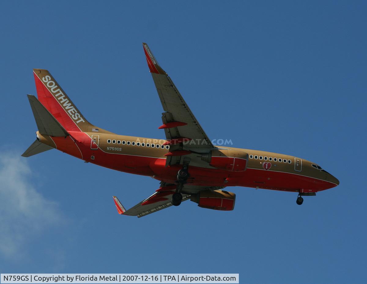 N759GS, 1999 Boeing 737-7H4 C/N 30544, Southwest