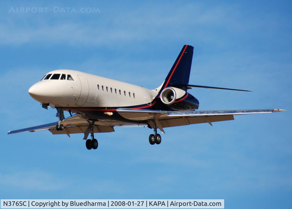 N376SC, 2005 Dassault Falcon 2000EX C/N 57, Approach to 17L.