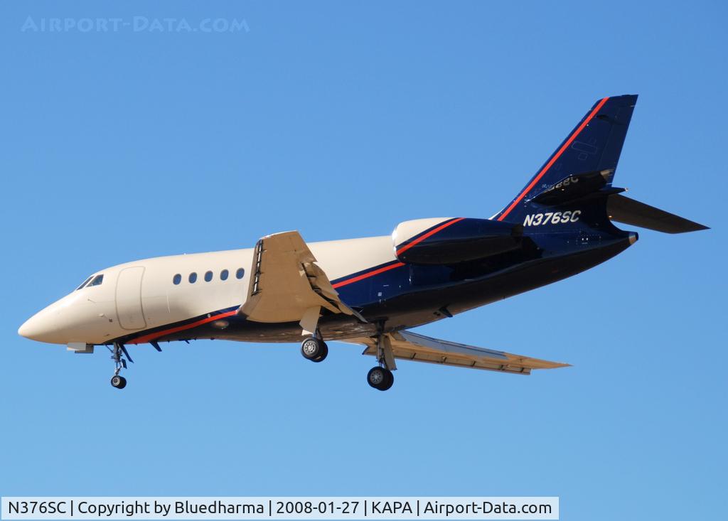 N376SC, 2005 Dassault Falcon 2000EX C/N 57, Approach to 17L.