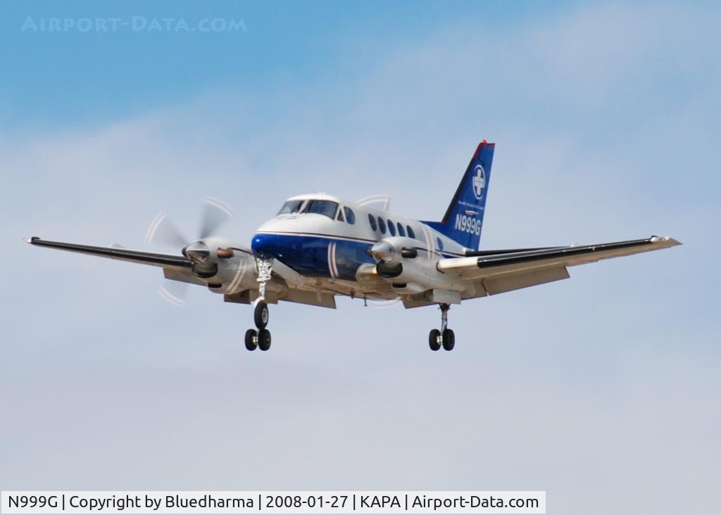 N999G, 1972 Beech A100 King Air C/N B-144, Black Hills Life Flight on approach to 17L