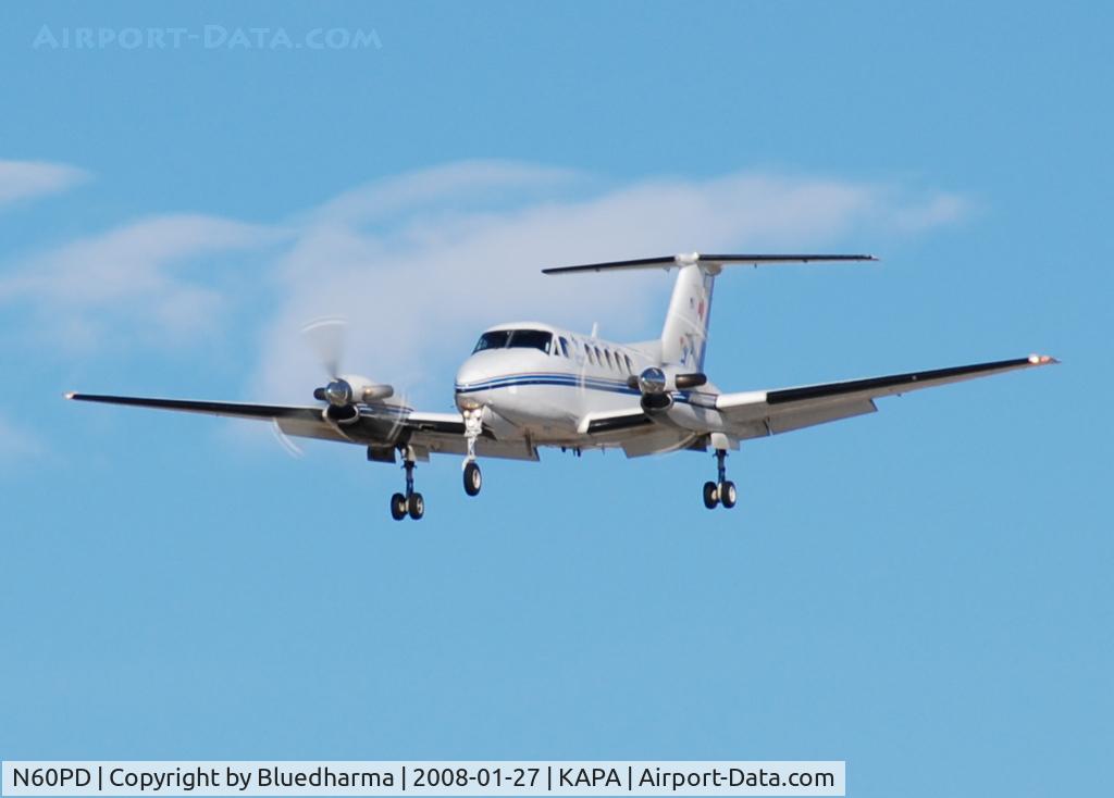 N60PD, 1975 Beech 200 Super King Air C/N BB-58, Children's Hospital Flight for Life on approach to 17L.