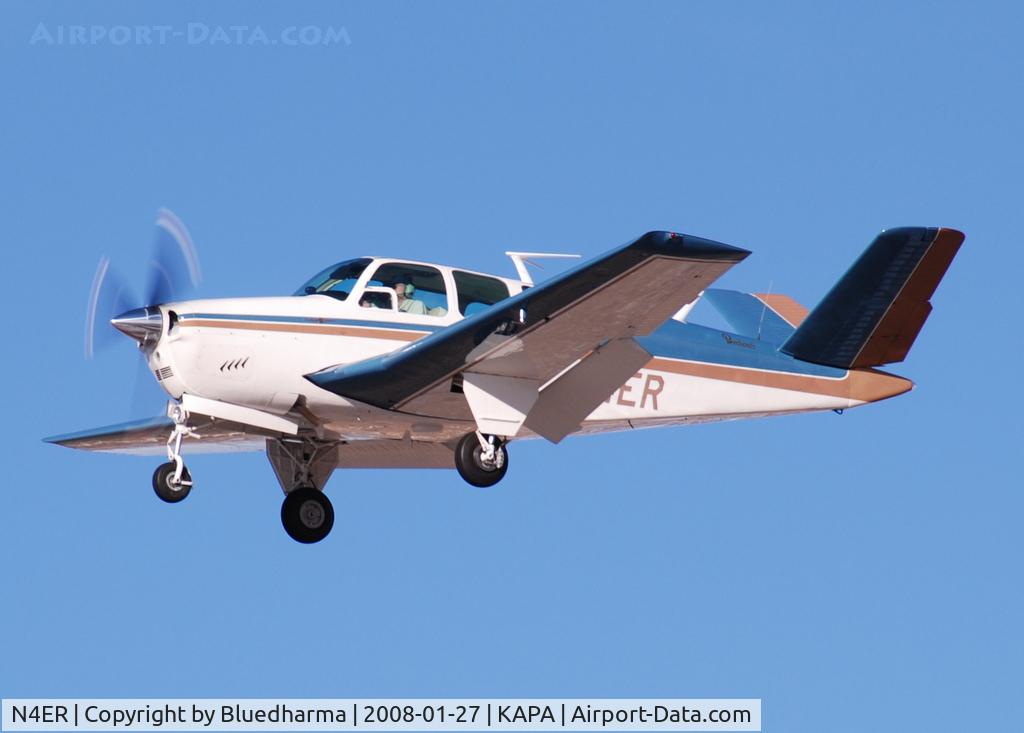 N4ER, 1961 Beech P35 Bonanza C/N D-6869, On approach to 17L.