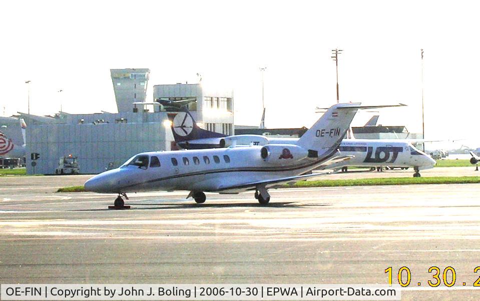 OE-FIN, Cessna 525A CitationJet CJ2 C/N 525A0239, Citation on FBO ramp at Warsaw.