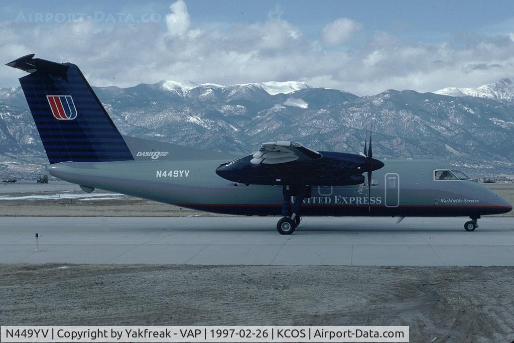 N449YV, 1996 De Havilland Canada DHC-8-202 Dash 8 C/N 449, United Express Dash8-100
