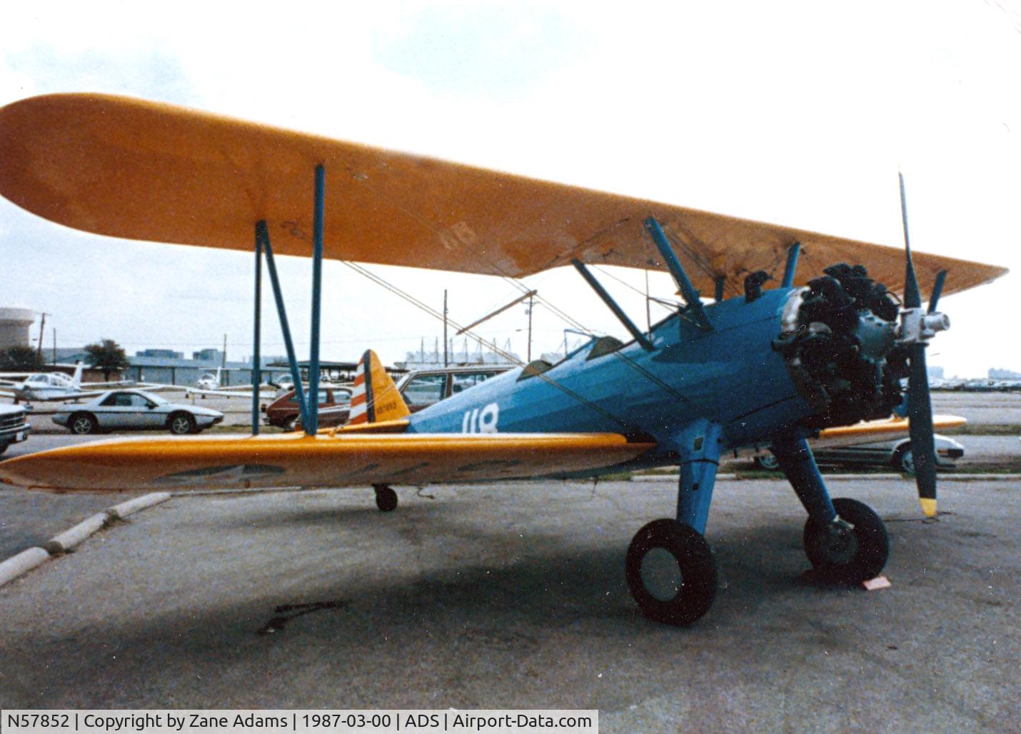 N57852, 1938 Boeing E75 C/N 75-118, Stearman at Addison - Former N57852 currently flying in Europe