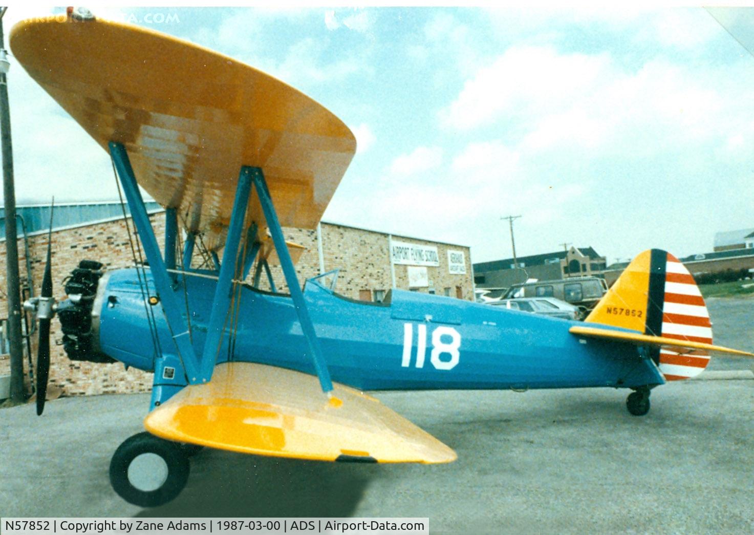 N57852, 1938 Boeing E75 C/N 75-118, Stearman at Addison - Former N57852 currently flying in Europe
