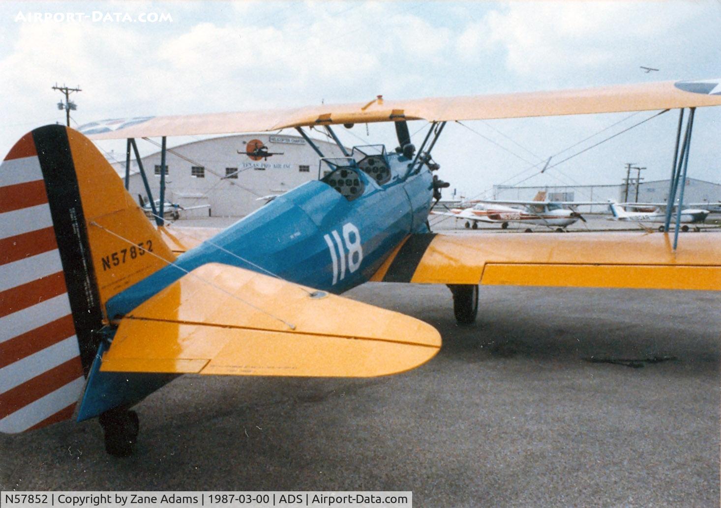 N57852, 1938 Boeing E75 C/N 75-118, Stearman at Addison - Former N57852 currently flying in Europe