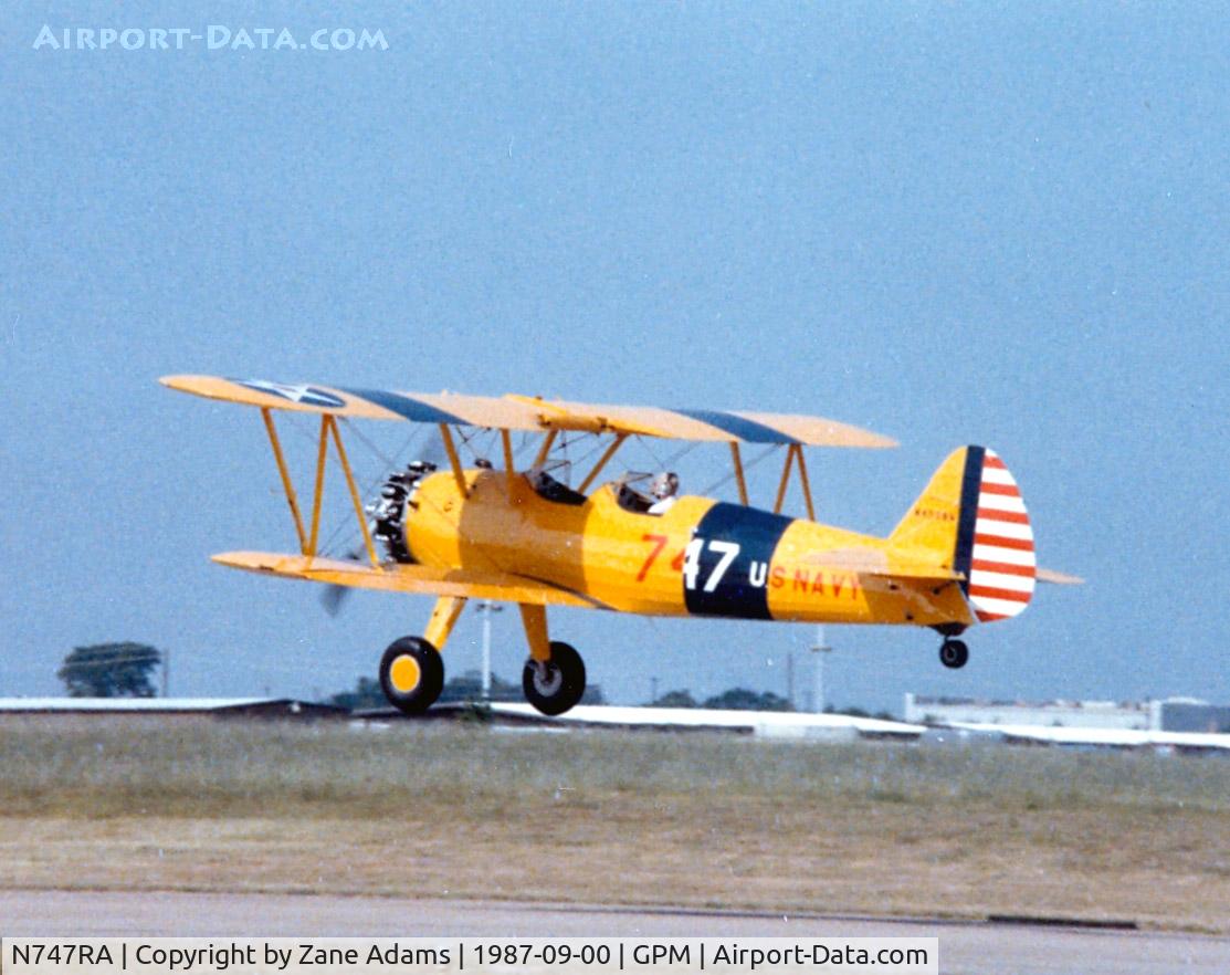 N747RA, Boeing E75 C/N 75-6015, Stearman at Grand Prairie