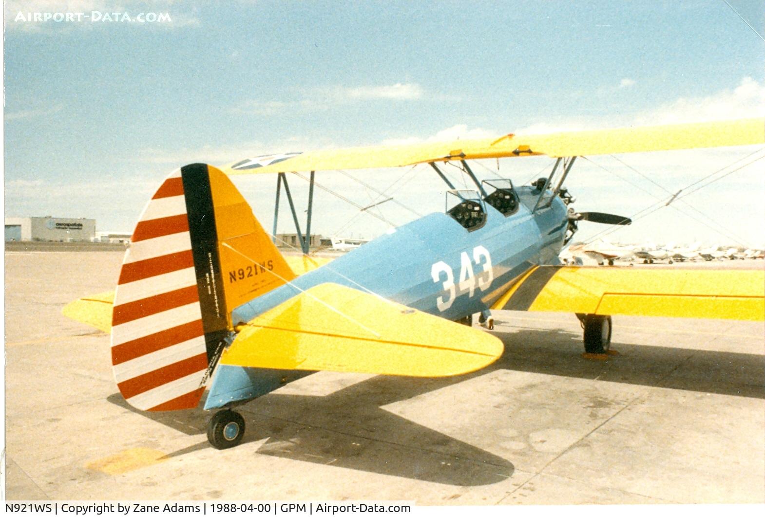 N921WS, 1942 Boeing A75N1(PT17) C/N 75-5165, Stearman at Grand Prairie - This aircraft has been shown flying in Europe