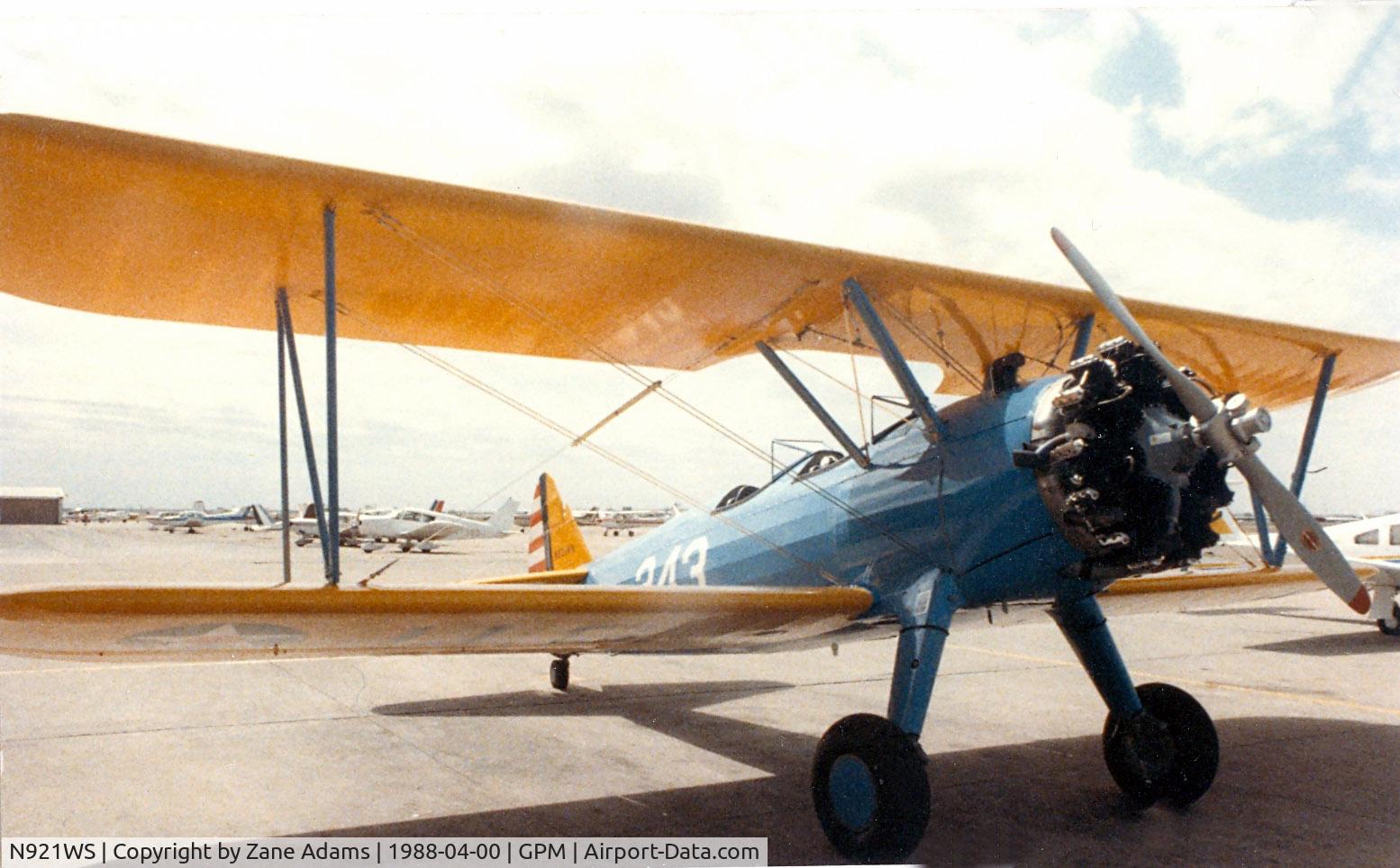 N921WS, 1942 Boeing A75N1(PT17) C/N 75-5165, Stearman at Grand Prairie - This aircraft has been shown flying in Europe