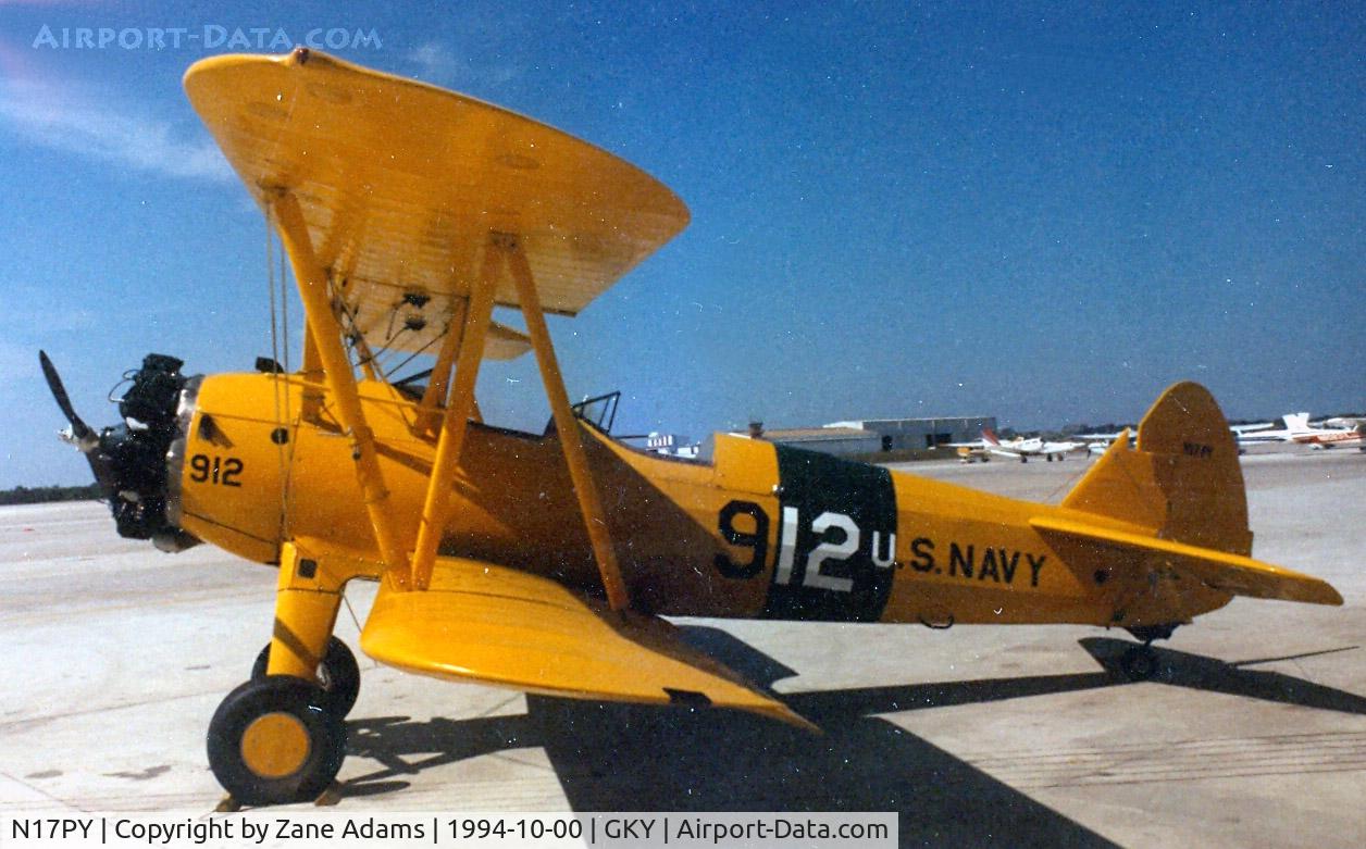 N17PY, 1942 Boeing A75N1 (PT17) C/N 75-5554, Stearman at Arlington - I had my first Stearman ride in this airplane!