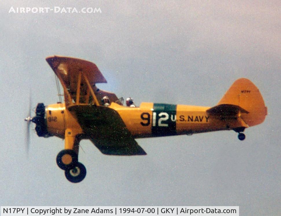 N17PY, 1942 Boeing A75N1 (PT17) C/N 75-5554, Stearman at Arlington - I had my first Stearman ride in this airplane!