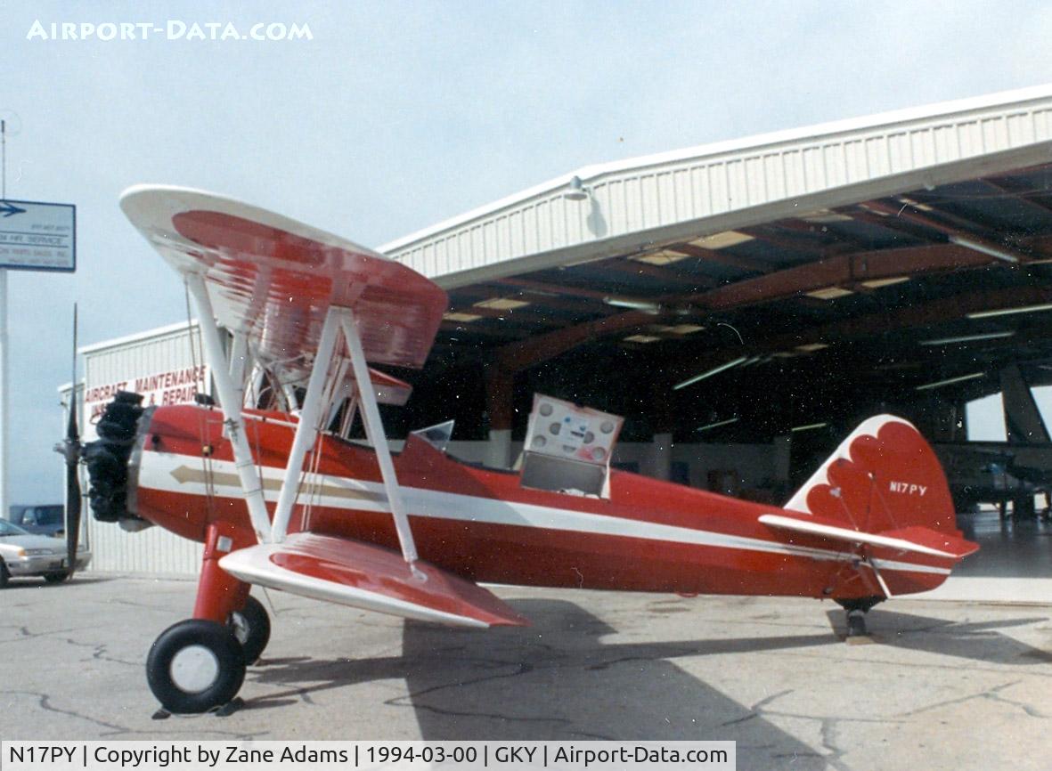 N17PY, 1942 Boeing A75N1 (PT17) C/N 75-5554, Stearman at Arlington - I had my first Stearman ride in this airplane!