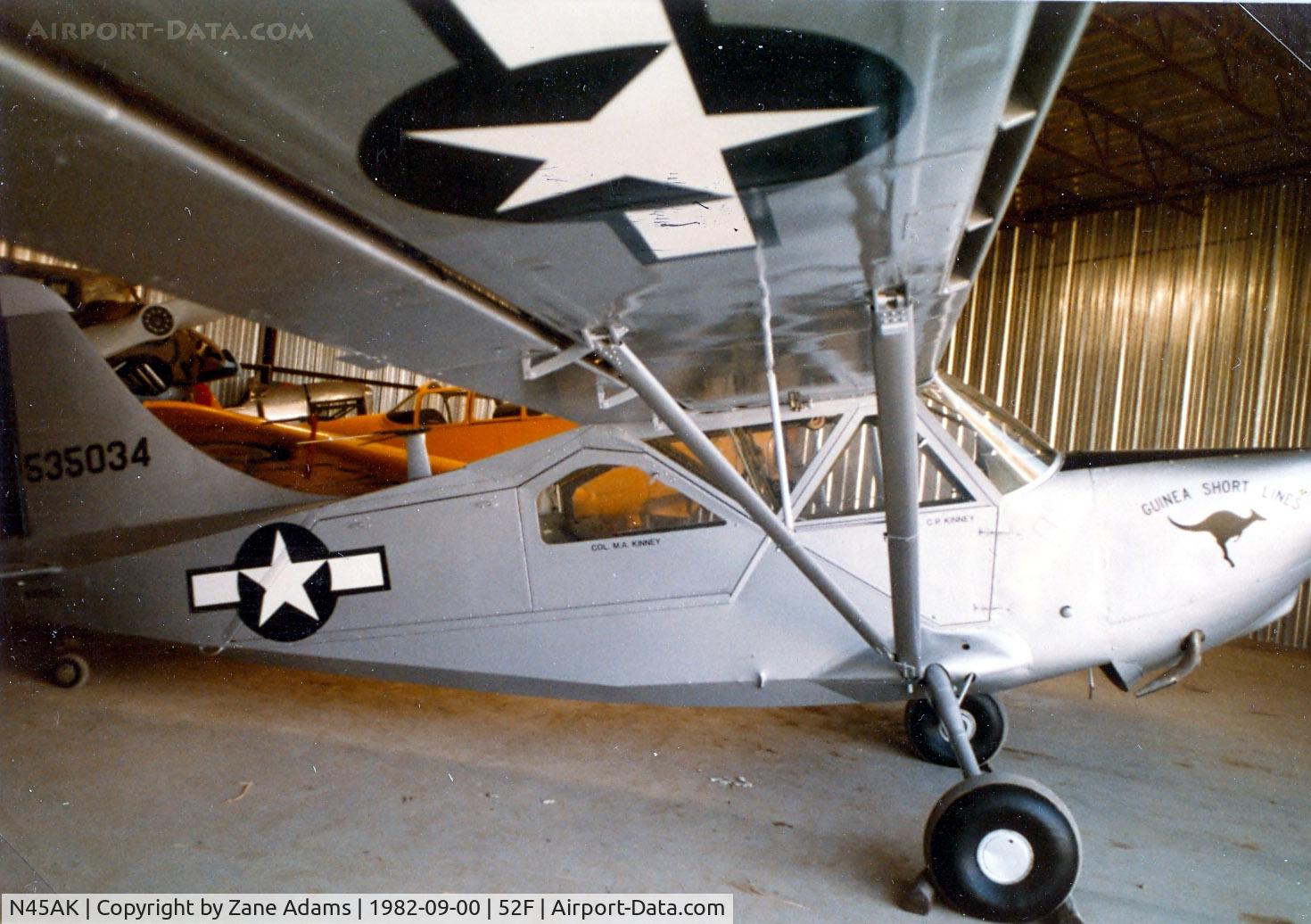 N45AK, 1946 Stinson L-5G Sentinel C/N 76-4618, This aircraft is currently in the Thai Aviation (Tango Squadron) Museum