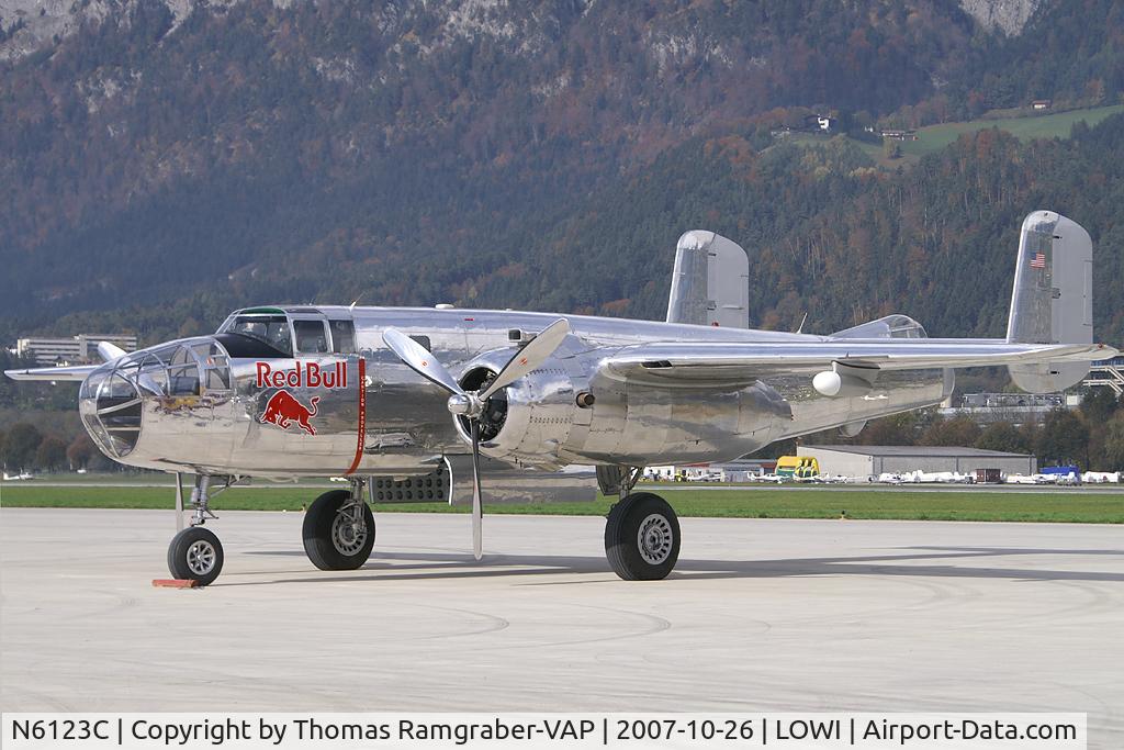 N6123C, 1945 North American B-25J-30-NC Mitchell Mitchell C/N 108-47647, Red Bull (The Flying Bulls) North American B25 Mitchell