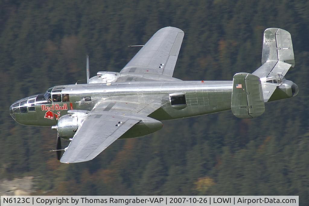 N6123C, 1945 North American B-25J-30-NC Mitchell Mitchell C/N 108-47647, Red Bull (The Flying Bulls) North American B25 Mitchell