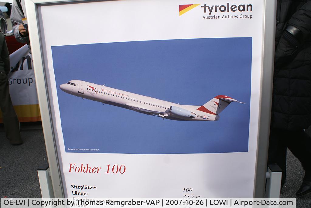 OE-LVI, 1993 Fokker 100 (F-28-0100) C/N 11468, Austrian Arrows Fokker 100 (by P.Unmuth)