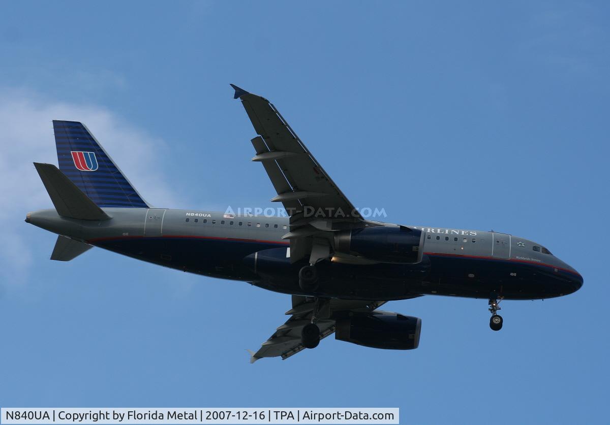 N840UA, 2001 Airbus A319-131 C/N 1522, United