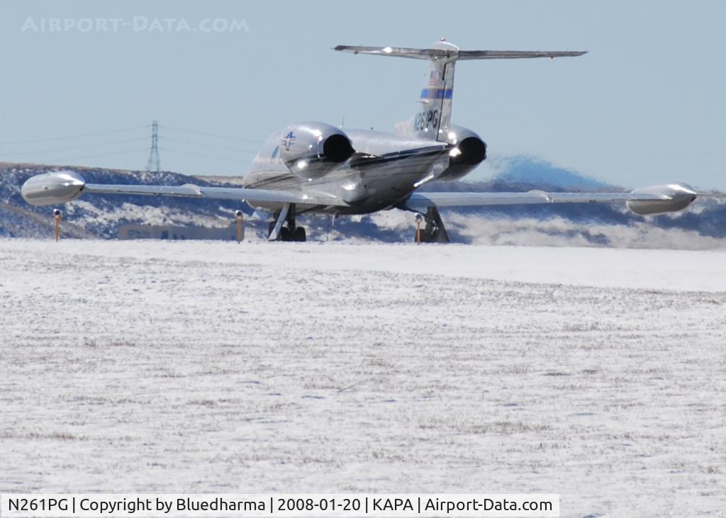 N261PG, 1980 Gates Learjet 35A C/N 329, Takeoff on 17L.