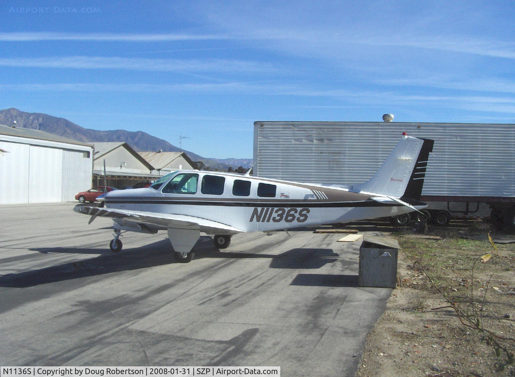 N1136S, 1996 Raytheon Aircraft Company A36 Bonanza C/N E-3054, 1996 Raytheon Beech A36 BONANZA, Continental IO-550-B 300 Hp