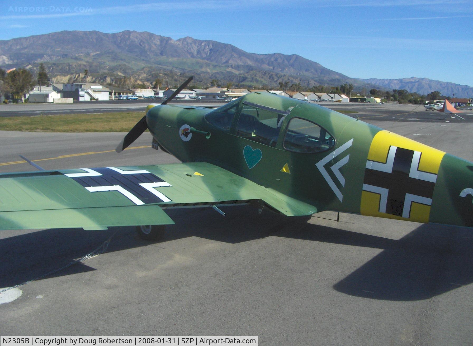 N2305B, 1948 Temco GC-1B Swift C/N 3605, 1948 TEMCO GC-1B SWIFT in WWII German camouflage livery, Continental C-125 125 Hp, flap removed for repair