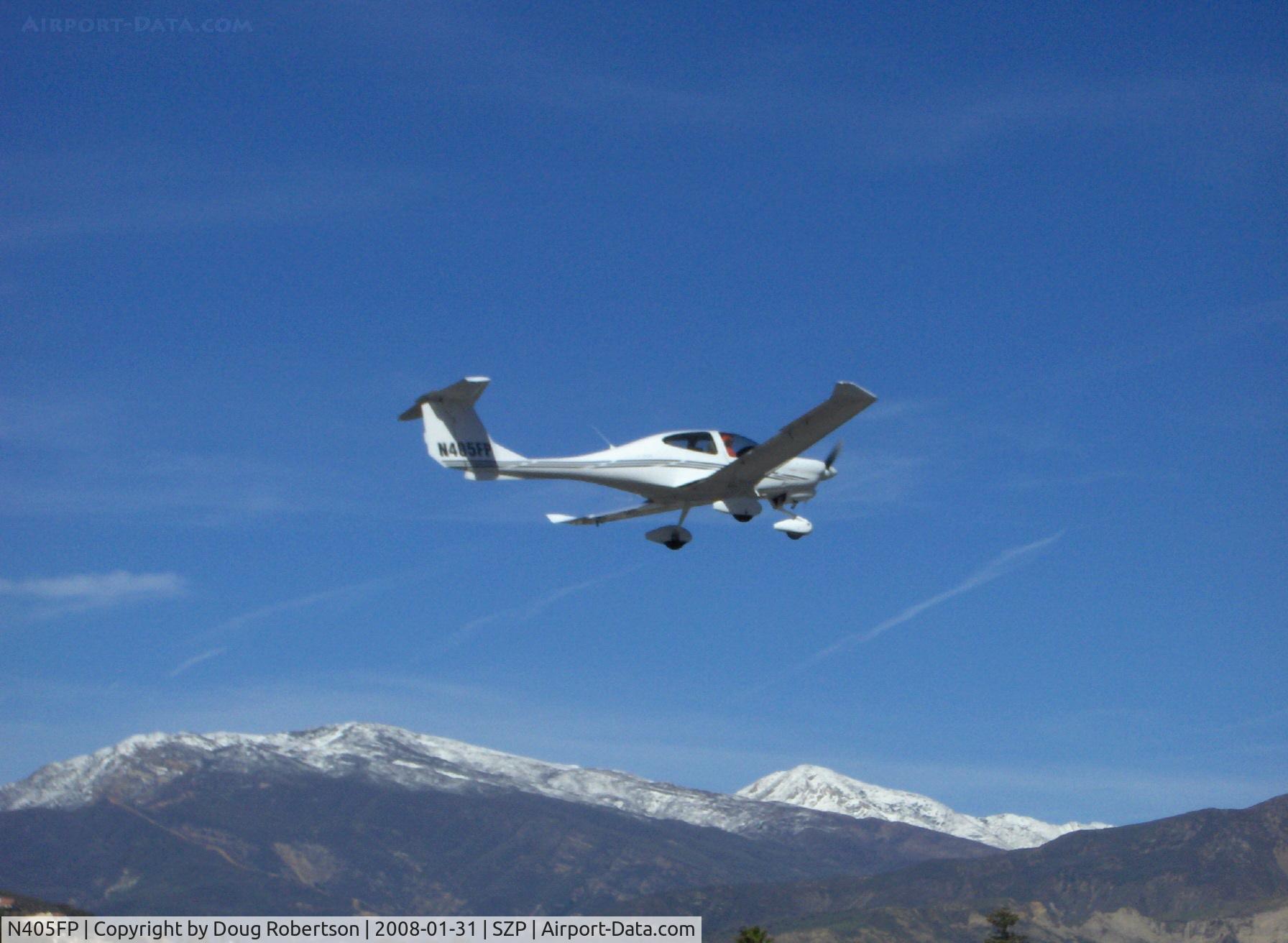 N405FP, Diamond DA-40F Diamond Star C/N 40.FC005, 2006 Diamond Aircraft Ind, Inc. DA 40FP DIAMOND STAR, Lycoming IO-360 180 Hp, Garmin G1000 flat glass panel, takeoff climb Rwy 04