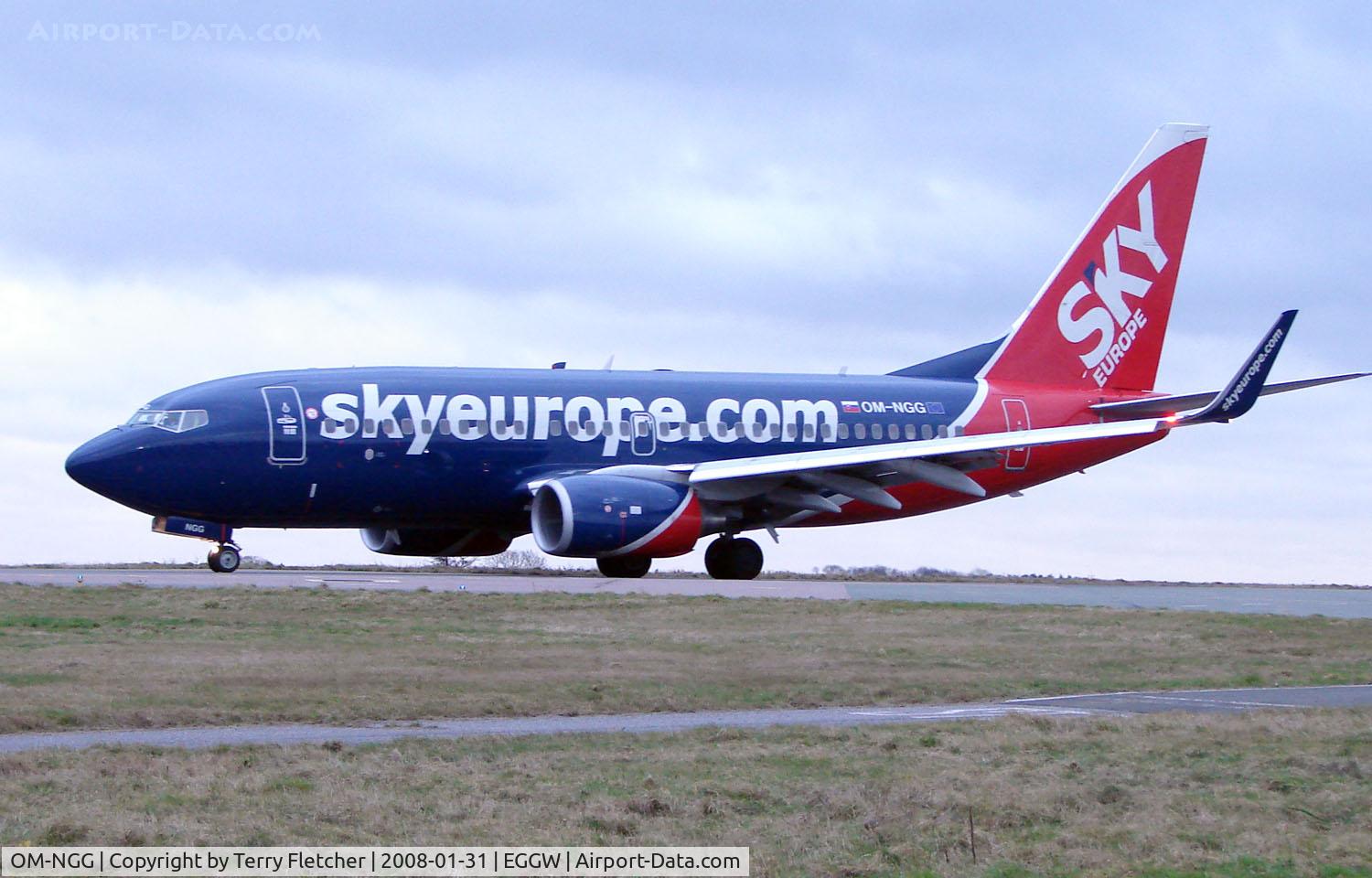 OM-NGG, 2007 Boeing 737-76N C/N 34753, Sky Europe B737 at Luton in 2008